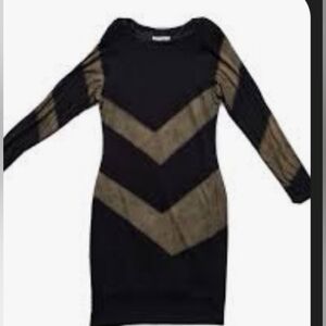 Joseph Ribkoff S14 Black Striped S14 Long Sleeve Dress Lined